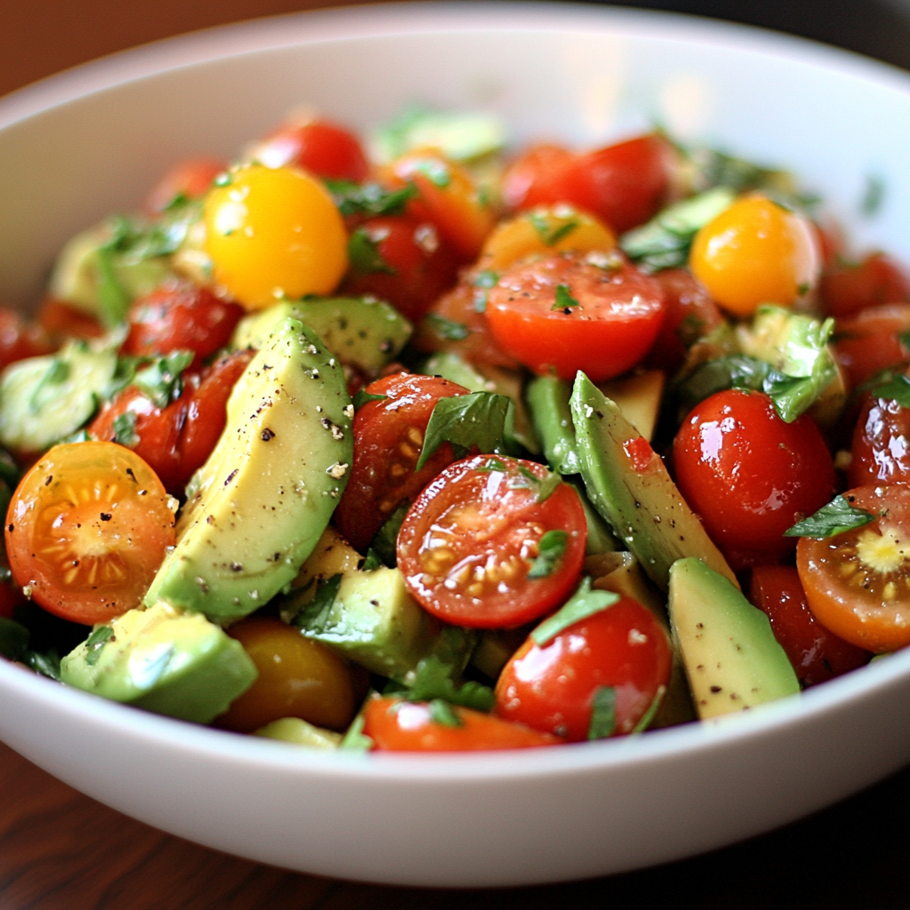 Salad Camelina Oil Avocado and Cherry Tomato Salad