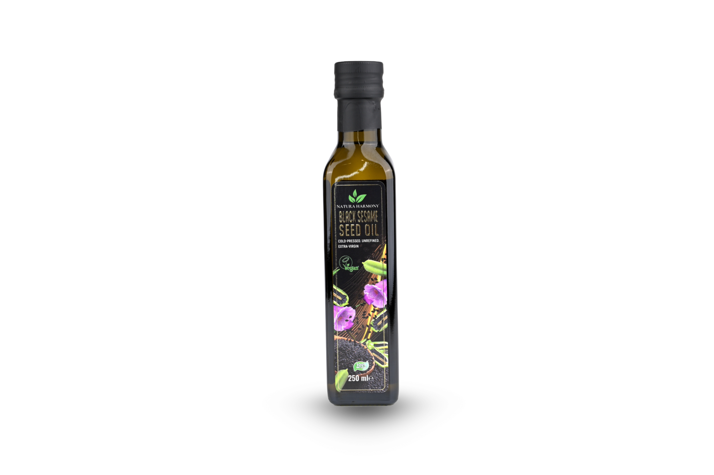 Bottle of black sesame seed oil